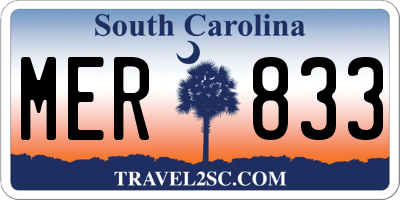 SC license plate MER833