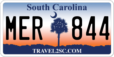 SC license plate MER844