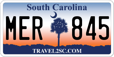 SC license plate MER845