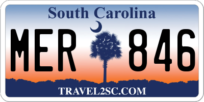 SC license plate MER846