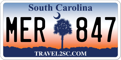 SC license plate MER847