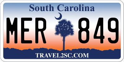 SC license plate MER849