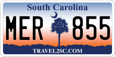 SC license plate MER855