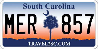SC license plate MER857
