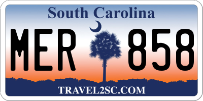 SC license plate MER858