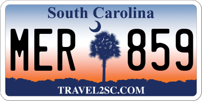 SC license plate MER859