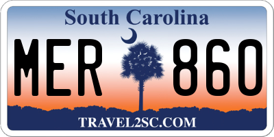 SC license plate MER860