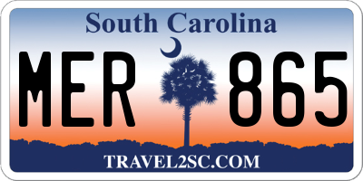 SC license plate MER865