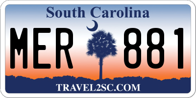 SC license plate MER881