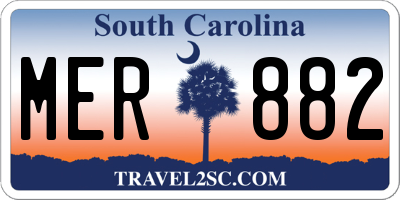SC license plate MER882