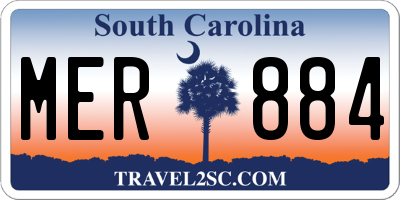 SC license plate MER884
