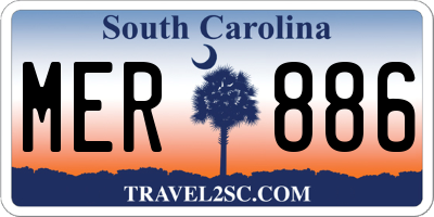 SC license plate MER886