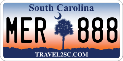SC license plate MER888