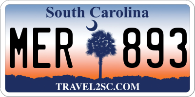 SC license plate MER893