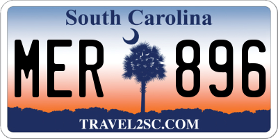 SC license plate MER896