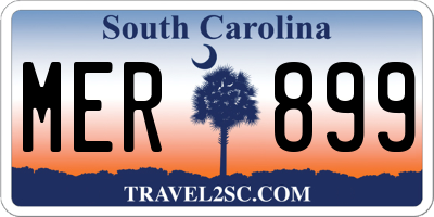 SC license plate MER899