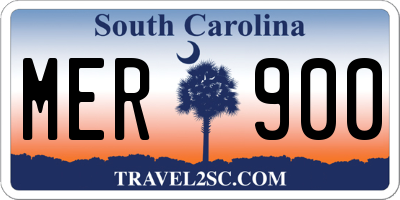 SC license plate MER900