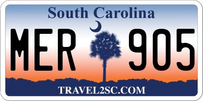 SC license plate MER905