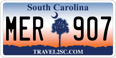 SC license plate MER907