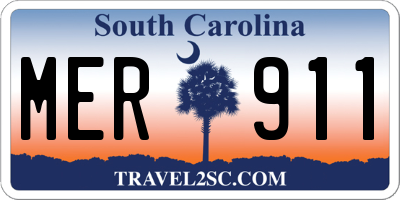 SC license plate MER911