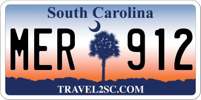 SC license plate MER912