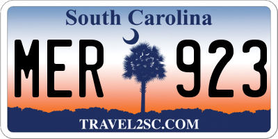 SC license plate MER923