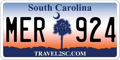 SC license plate MER924
