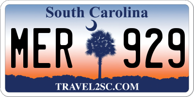 SC license plate MER929