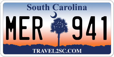 SC license plate MER941