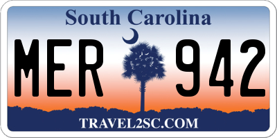 SC license plate MER942