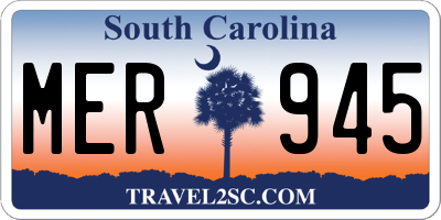 SC license plate MER945