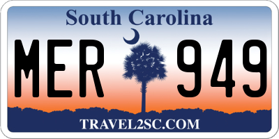 SC license plate MER949