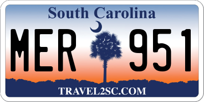 SC license plate MER951