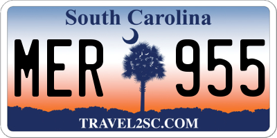 SC license plate MER955