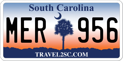 SC license plate MER956
