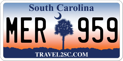 SC license plate MER959
