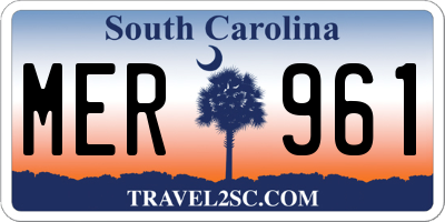 SC license plate MER961
