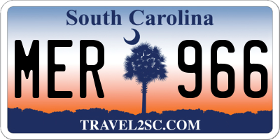 SC license plate MER966
