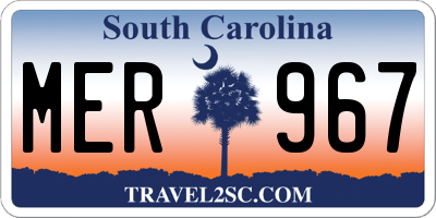 SC license plate MER967