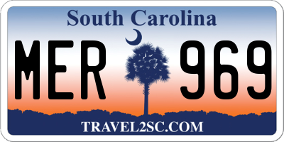 SC license plate MER969