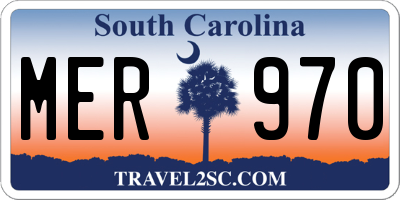 SC license plate MER970
