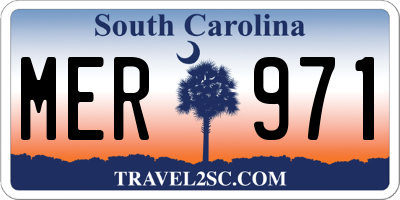 SC license plate MER971