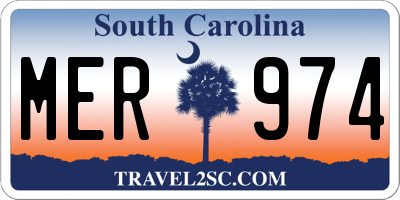 SC license plate MER974