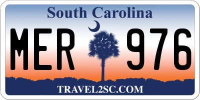 SC license plate MER976