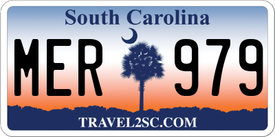 SC license plate MER979