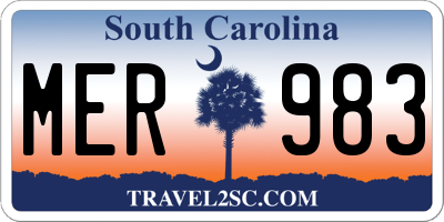 SC license plate MER983