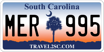 SC license plate MER995
