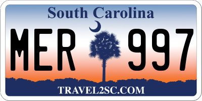 SC license plate MER997