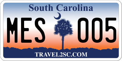 SC license plate MES005
