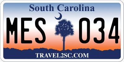SC license plate MES034